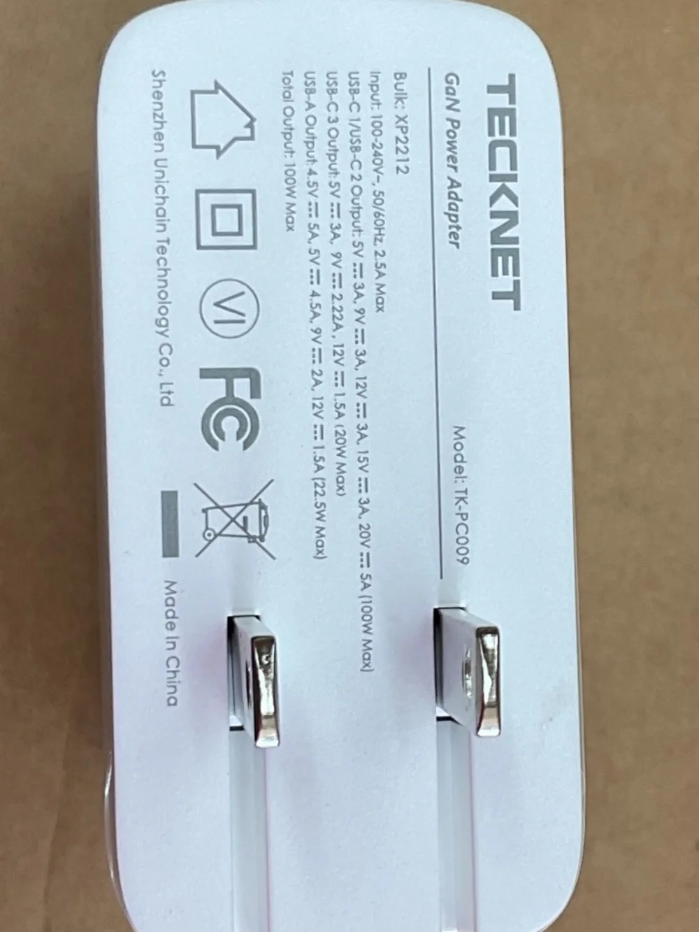 Tecknet 100W Usb-c Wall Charger, Tecknet 4 Port Gan Portable Fast Charger